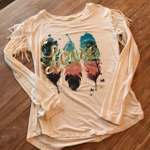 5 for $20🦋Justice 8 Love fringe long sleeve